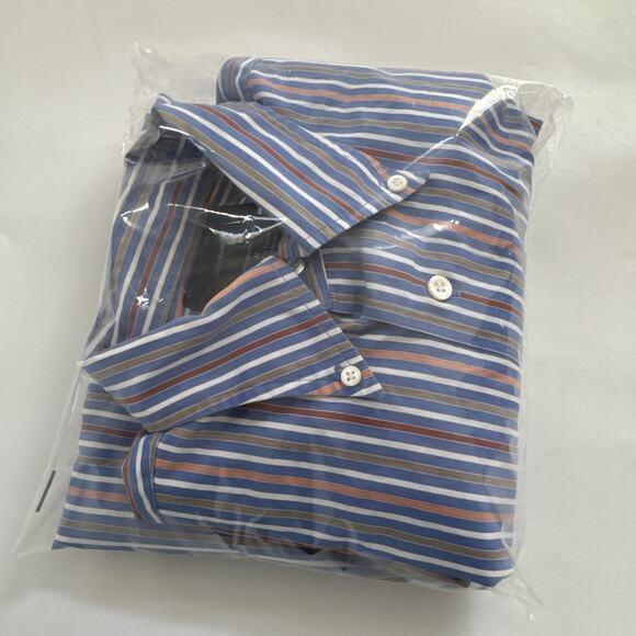 VTG Faconnable Shirt Long Sleeve Button Down Business Casual Medium Striped USA - Picture 10 of 10